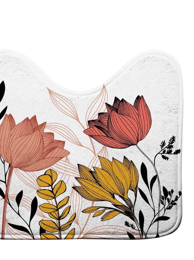 Tapis contour de WC fleur amelina Blanc - Kiabi