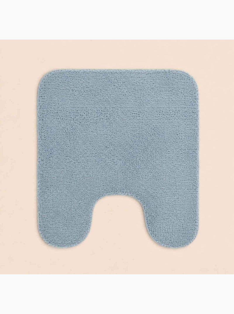 Tapis contour wc en coton gris 50x45cm Gris - Kiabi