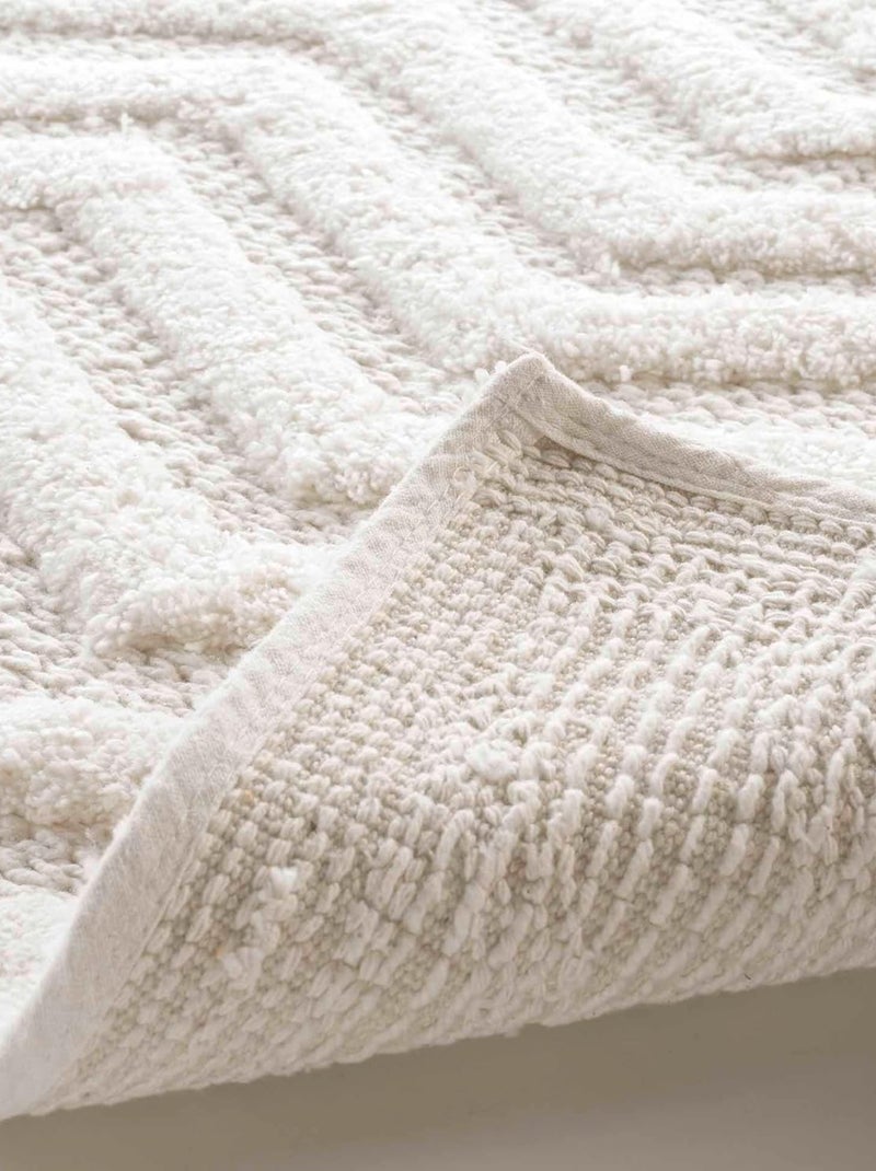 Tapis Coton ANGELIS Douceur d'Intérieur Blanc - Kiabi