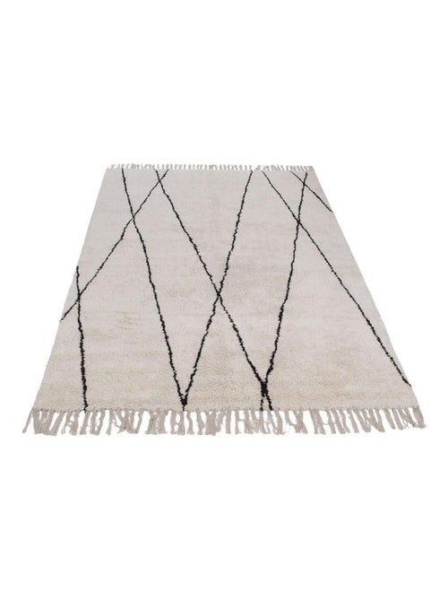 Tapis coton berbère avec franges ethnique Copenhague - Kiabi