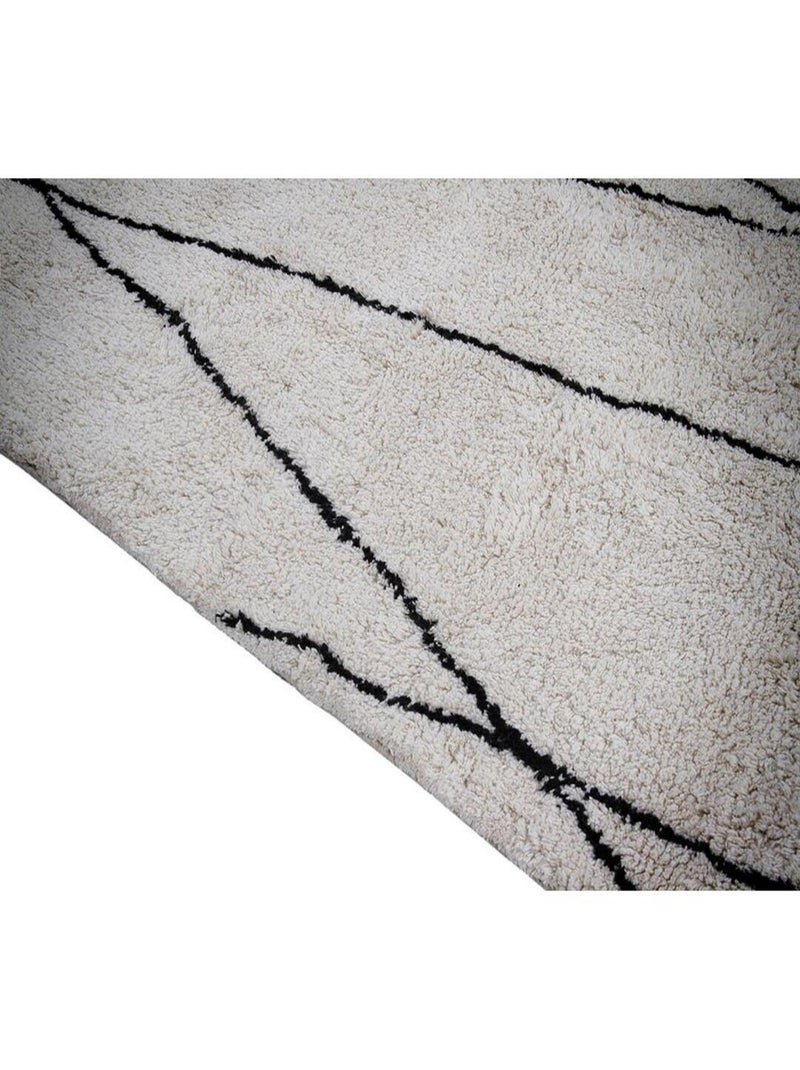 Tapis coton berbère avec franges ethnique Copenhague Beige - Kiabi