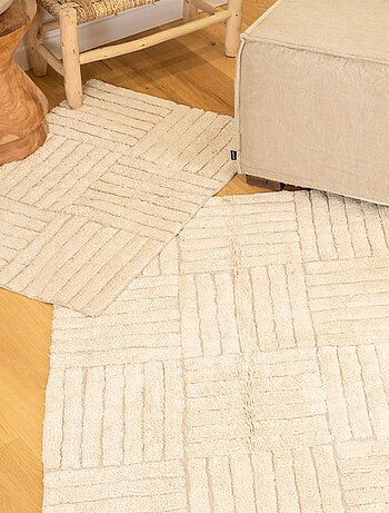 Tapis coton déco motif rayures croisées