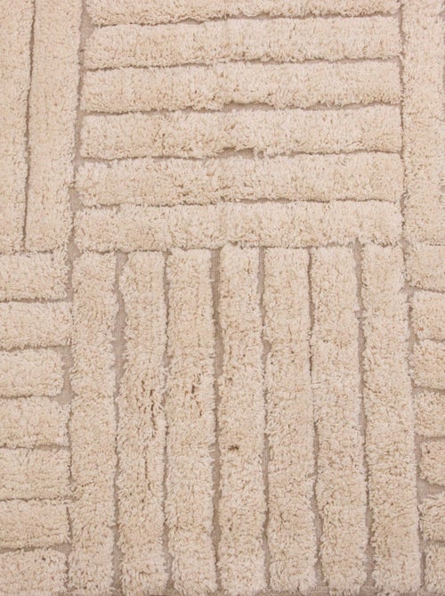 Tapis coton déco motif rayures croisées - Kiabi