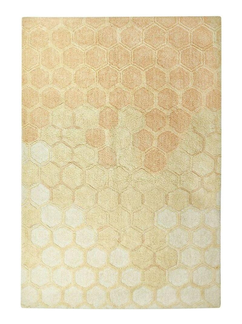 Tapis coton enfant lavable en machine Sweet Honey Ivoire - Kiabi