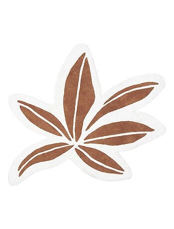 Tapis Coton Feuille Tropicale Terracotta par Lilipinso