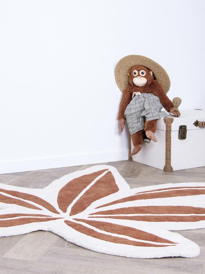 Tapis Coton Feuille Tropicale Terracotta par Lilipinso Marron - Kiabi