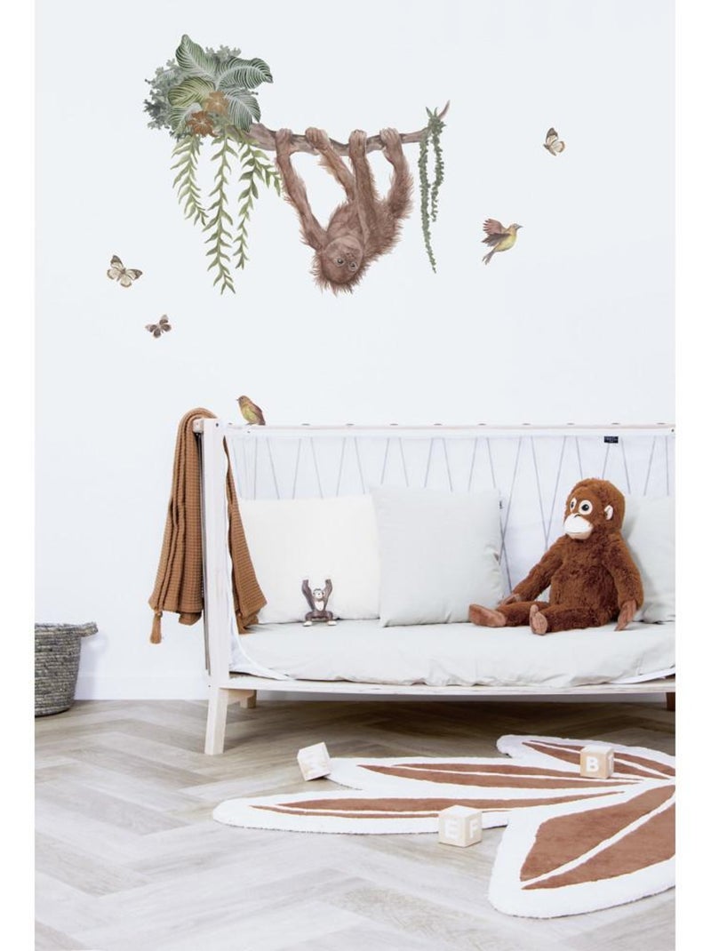 Tapis Coton Feuille Tropicale Terracotta par Lilipinso Marron - Kiabi