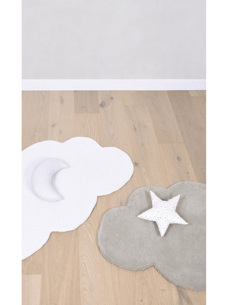 Tapis coton forme nuage Gris - Kiabi