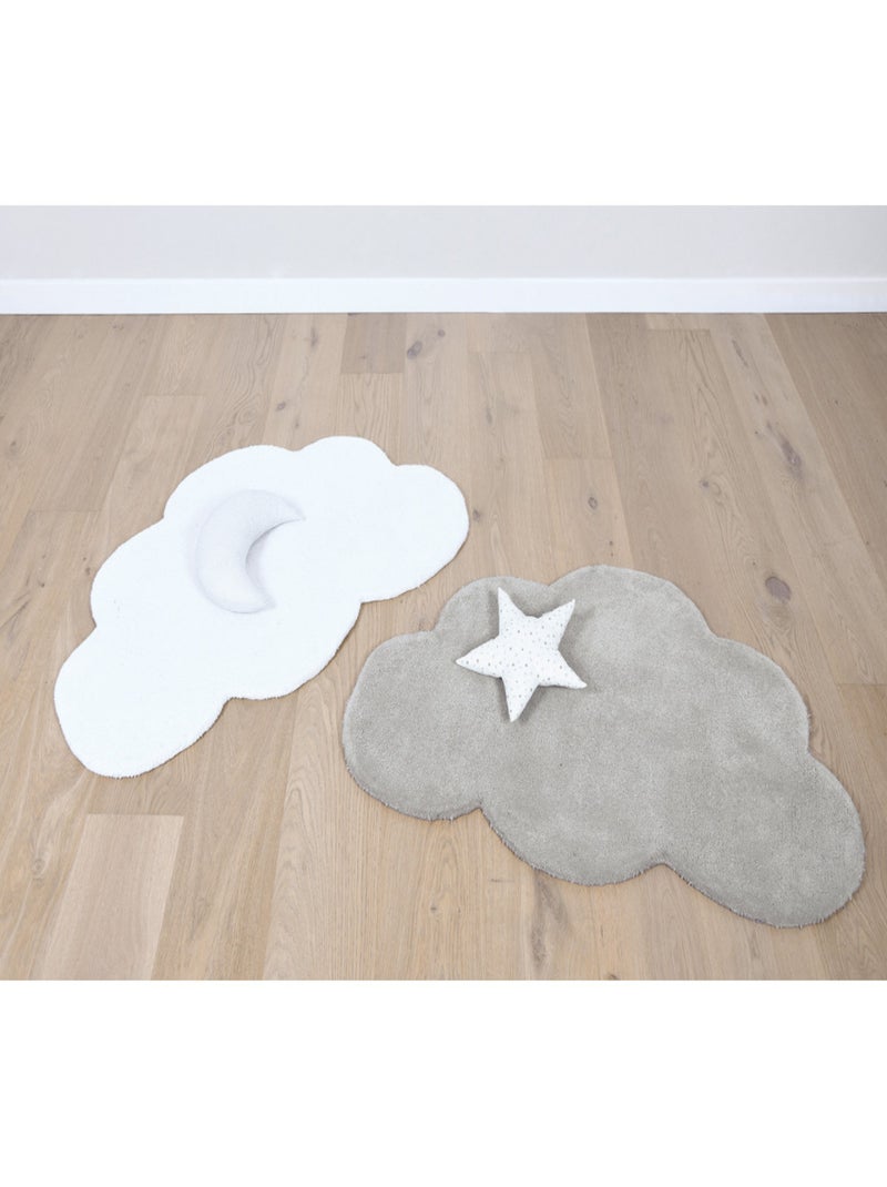 Tapis coton forme nuage Gris - Kiabi