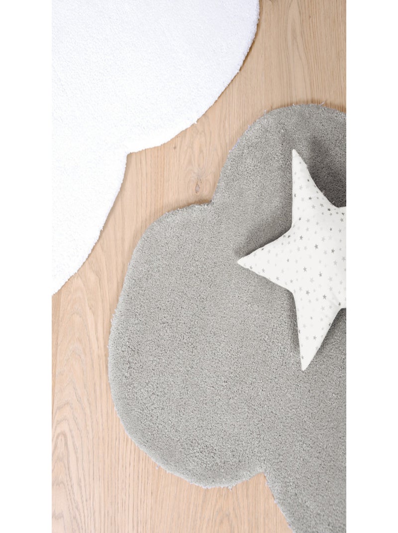 Tapis coton forme nuage Gris - Kiabi