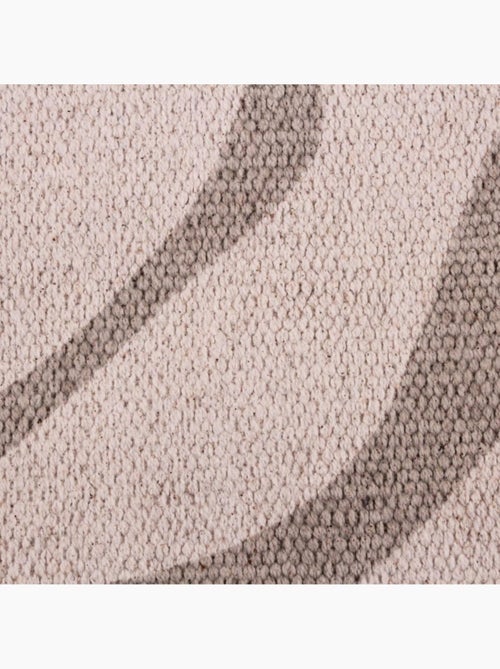 Tapis coton imprimé  à franges beige et marron 60x90cm - Kiabi