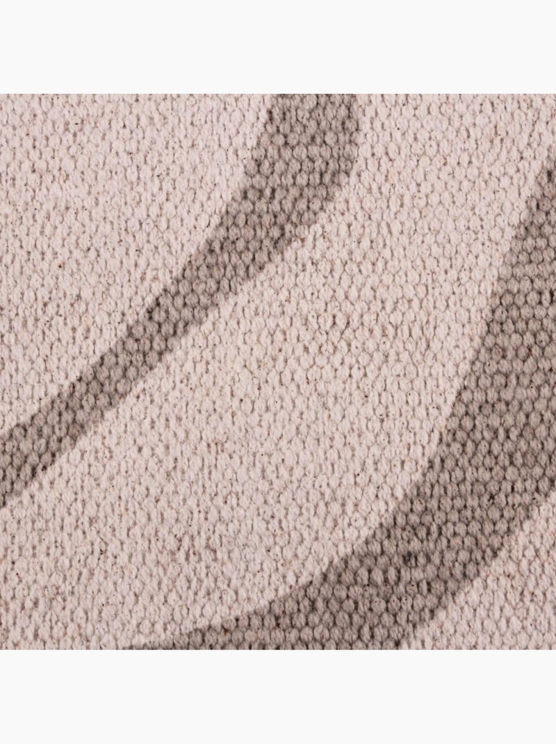 Tapis coton imprimé  à franges beige et marron 60x90cm Beige - Kiabi