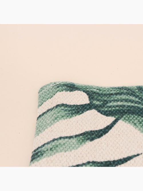Tapis coton imprimé blanc et vert  80x50cm - Kiabi
