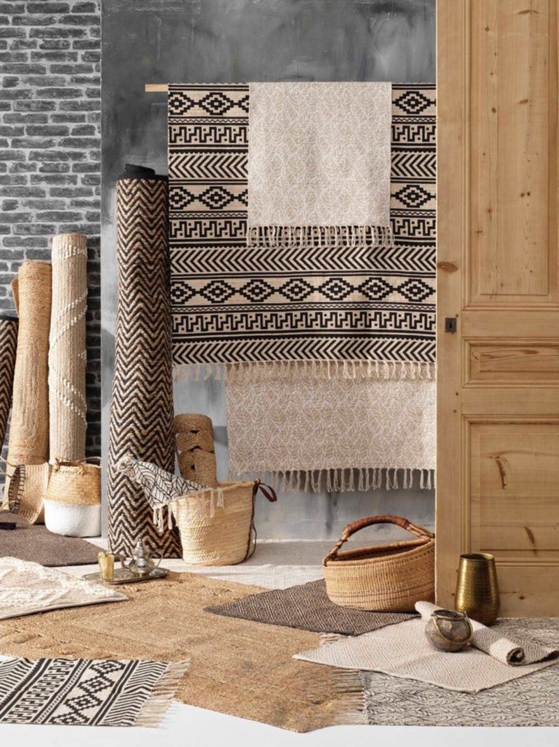 Tapis Coton Kalinda Douceur d'Intérieur Beige - Kiabi