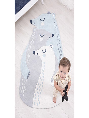 Tapis Coton Les 3 Ours Bleu