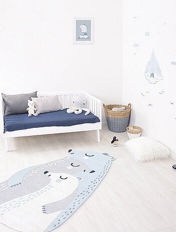 Tapis Coton Les 3 Ours Bleu