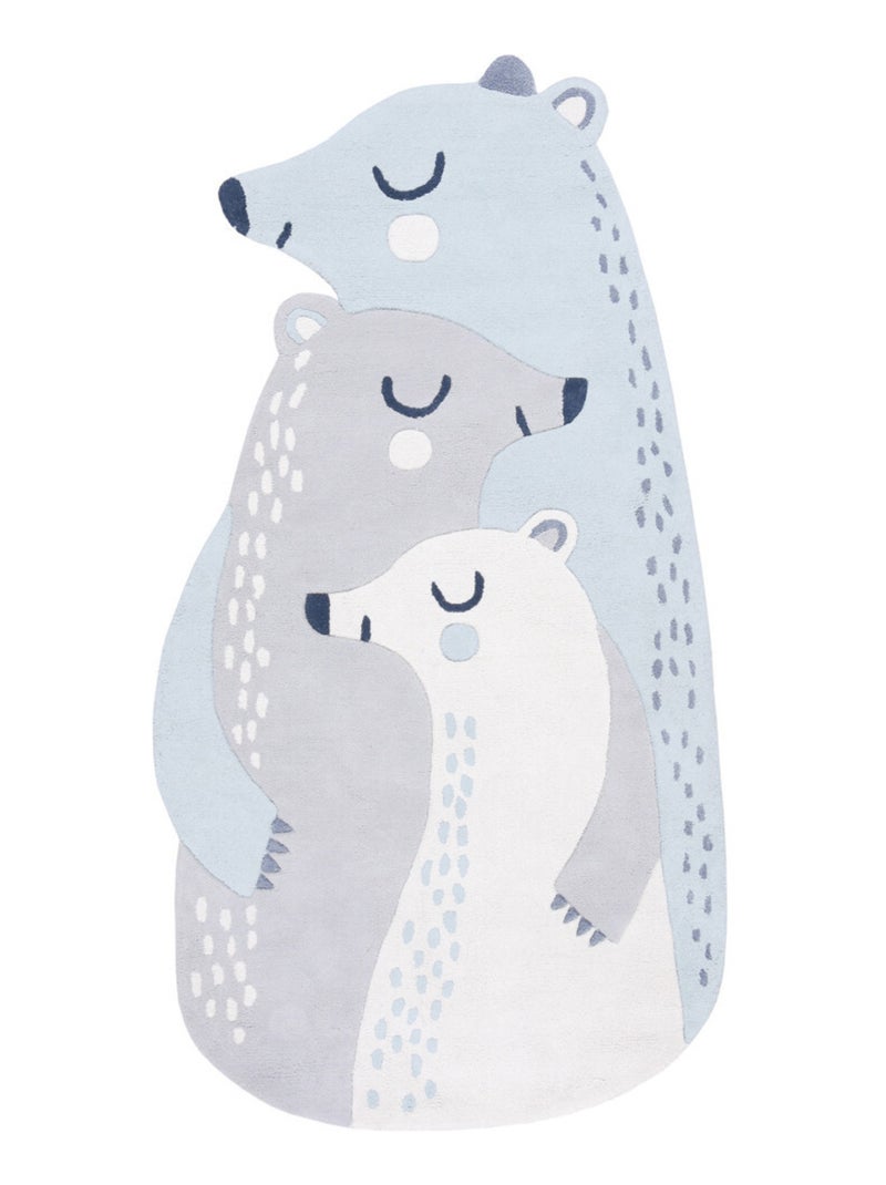 Tapis Coton Les 3 Ours Bleu Bleu - Kiabi