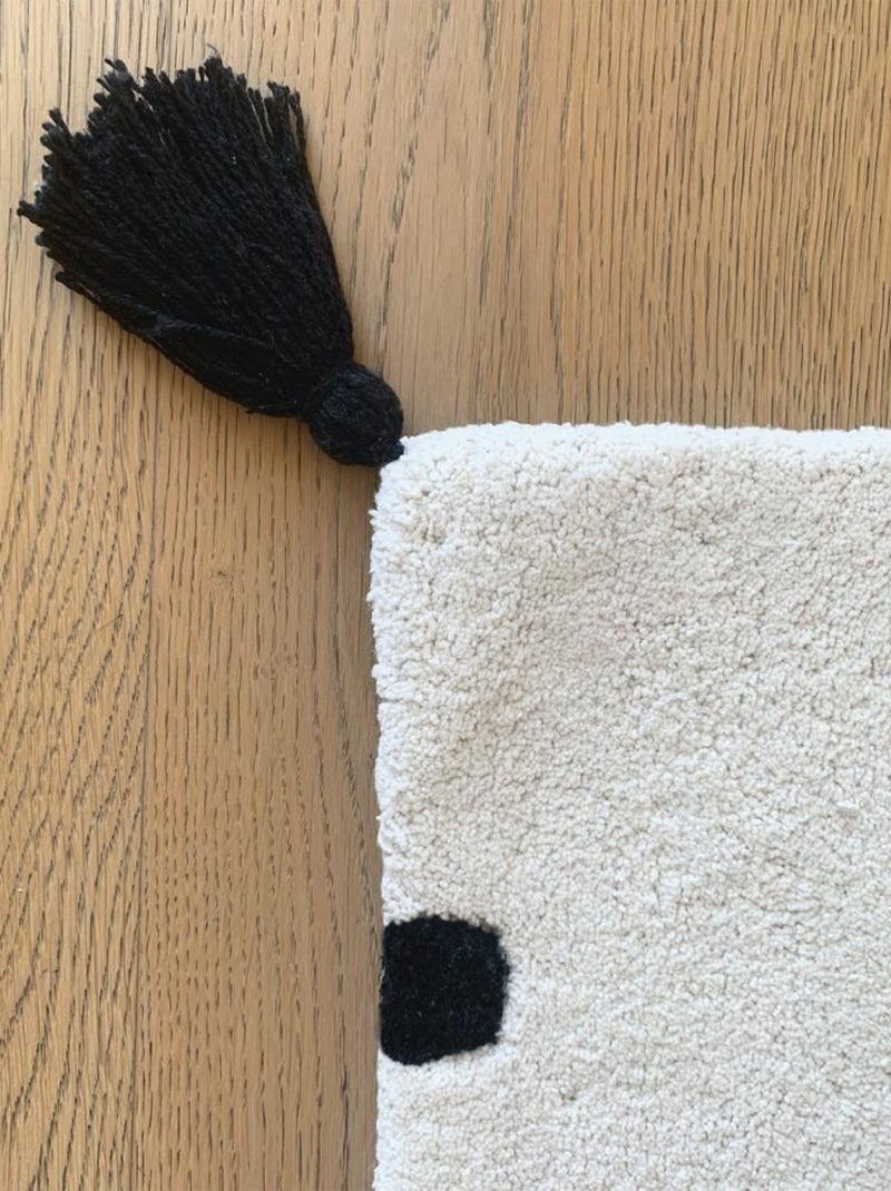 Tapis Coton Pois par Lilipinso Noir - Kiabi