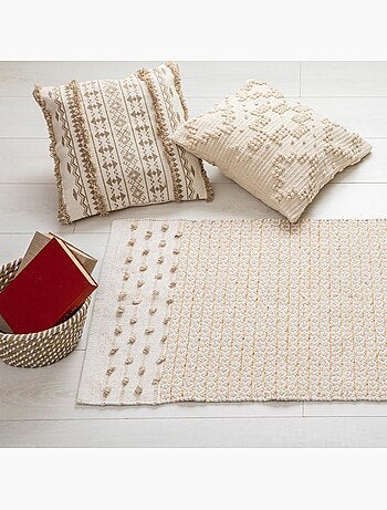 Tapis coton sable cuivre SABBIA