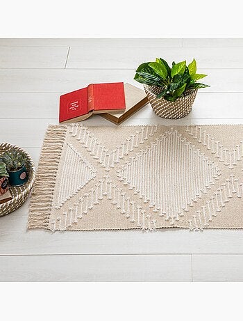 Tapis coton sable cuivre SABBIA