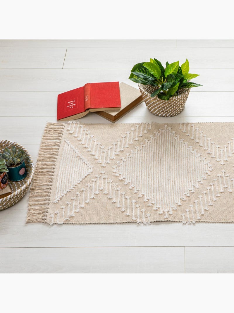 Tapis coton sable cuivre SABBIA Doré - Kiabi