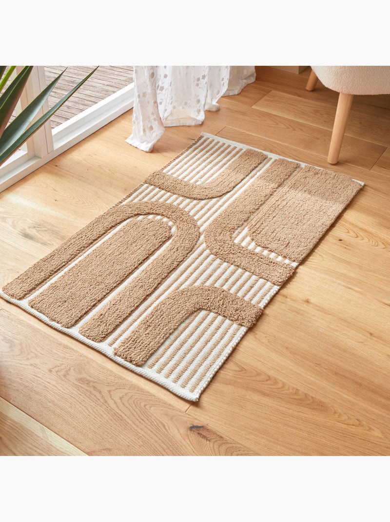 Tapis coton tufté 60x90cm POPPY Beige - Kiabi
