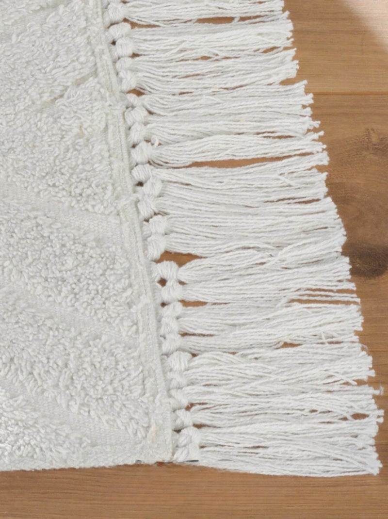 Tapis Coton/Polyester Nara PROMO LINGE Blanc - Kiabi