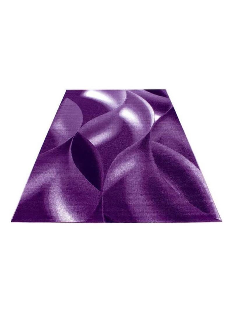 Tapis courbe moderne à courtes mèches Zilfa Mauve lilas - Kiabi