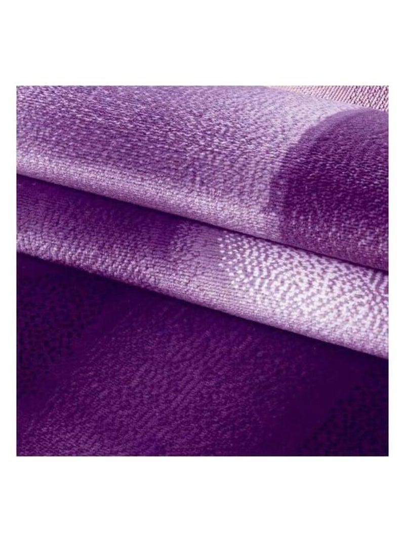Tapis courbe moderne à courtes mèches Zilfa Mauve lilas - Kiabi