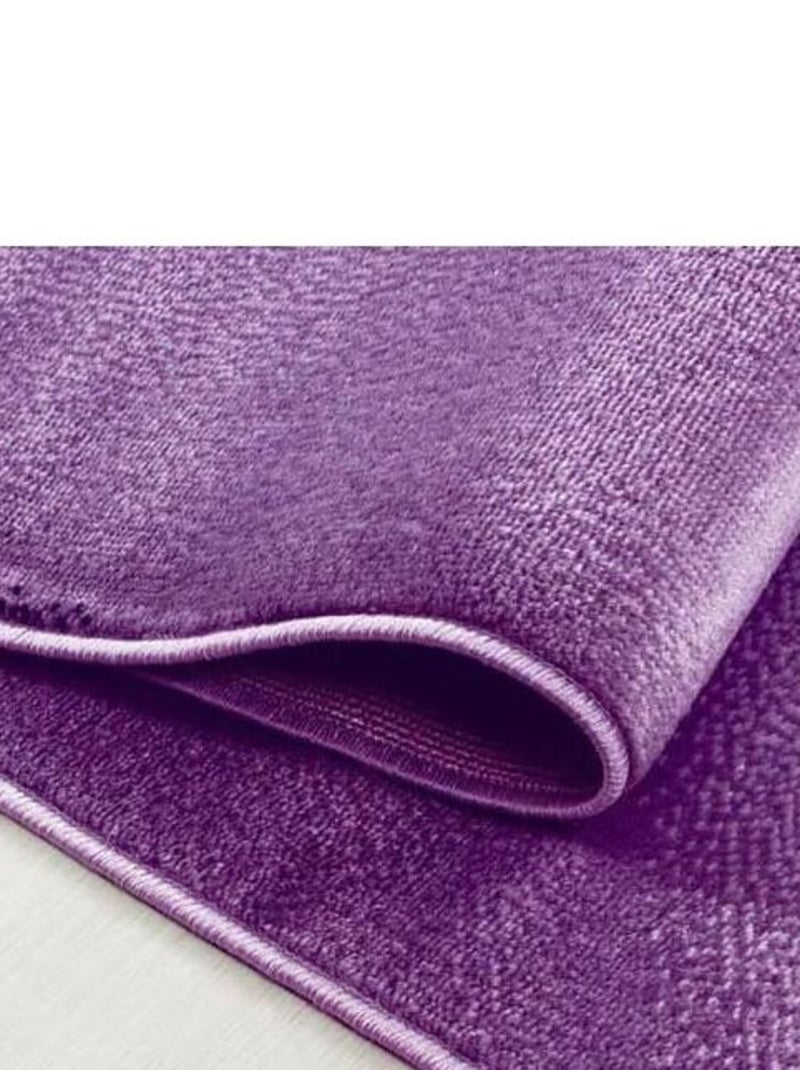 Tapis courbe moderne à courtes mèches Zilfa Mauve lilas - Kiabi