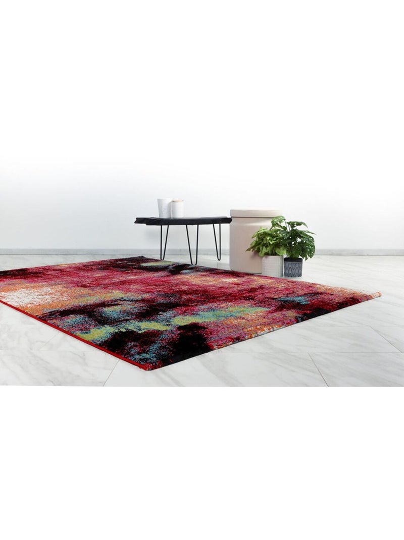 Tapis courtes mèches multicolore design Luna Multicolore - Kiabi