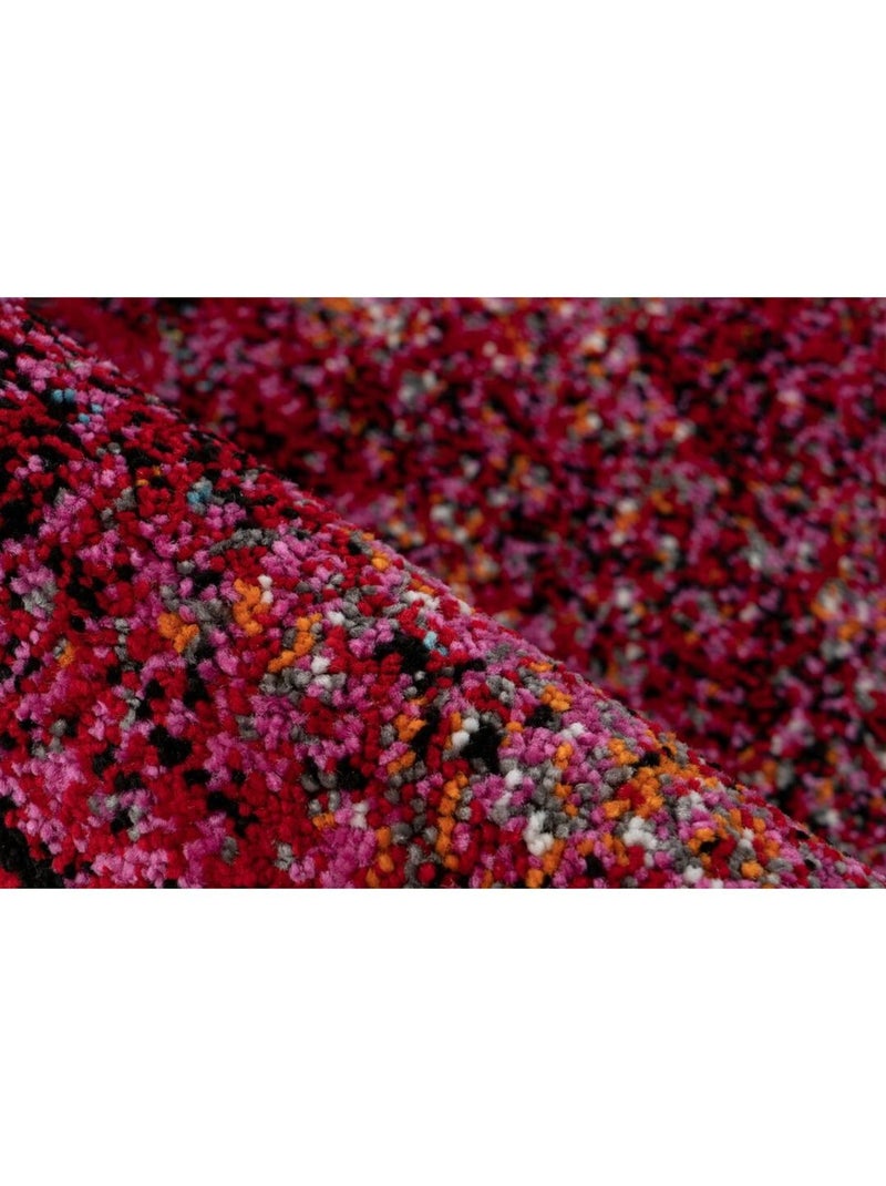 Tapis courtes mèches multicolore design Luna Multicolore - Kiabi