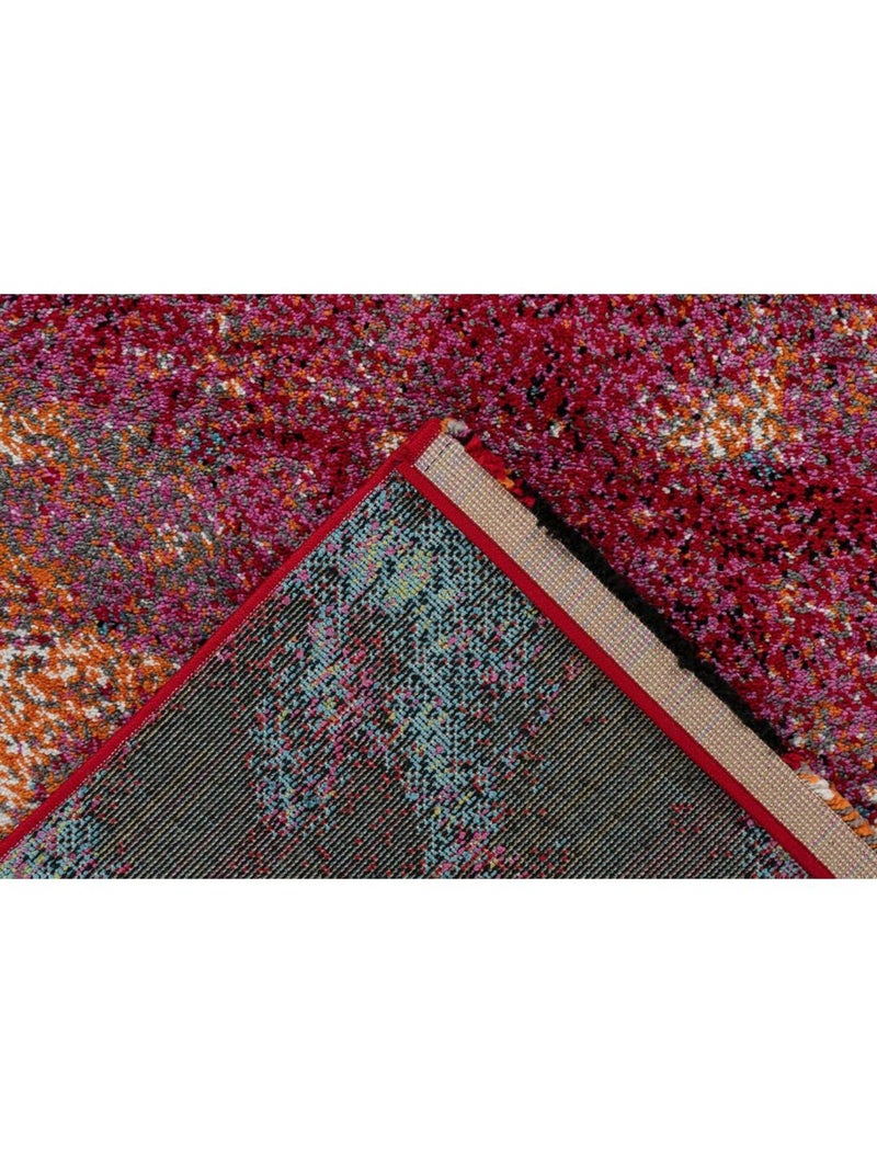 Tapis courtes mèches multicolore design Luna Multicolore - Kiabi