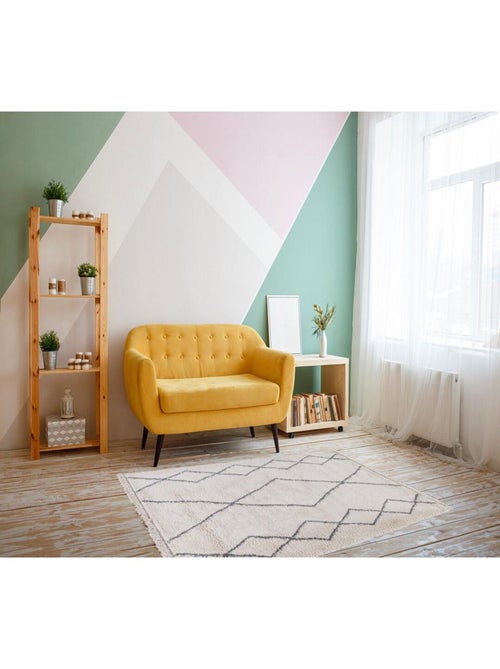 Tapis crème ethnique de salon berbère shaggy Cobh - Kiabi