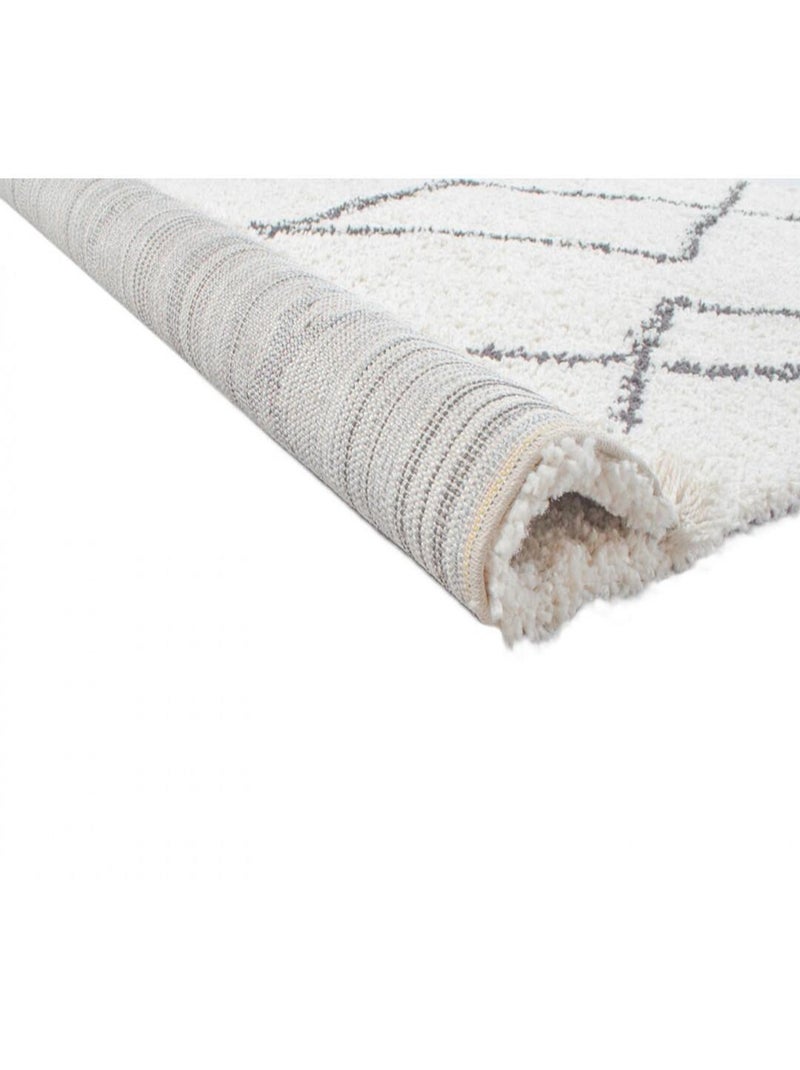 Tapis crème ethnique de salon berbère shaggy Cobh Ecru - Kiabi