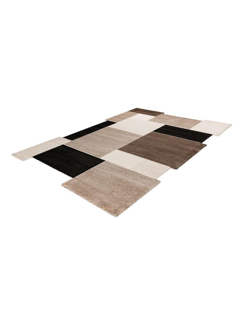 Tapis cubique original design Lisa Taupe - Kiabi