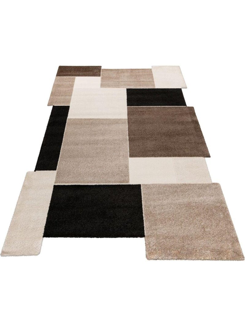 Tapis cubique original design Lisa Taupe - Kiabi