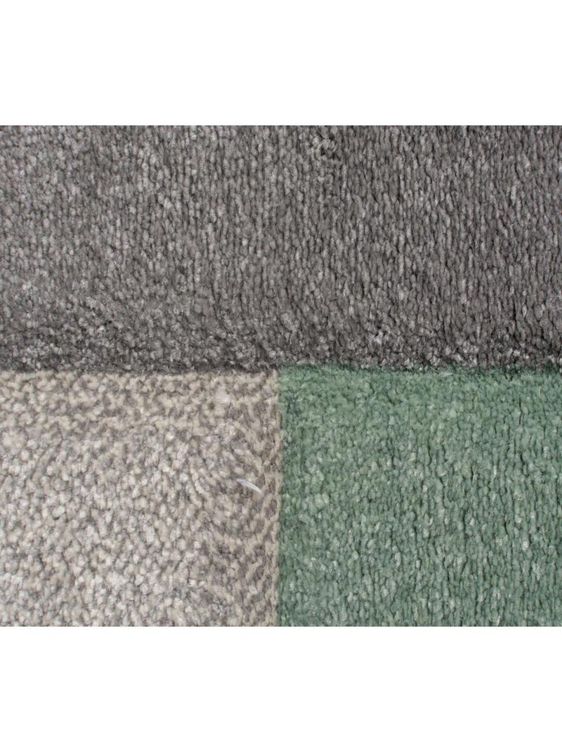 Tapis cubisme courtes mèches design pour salon Cosmos Vert - Kiabi