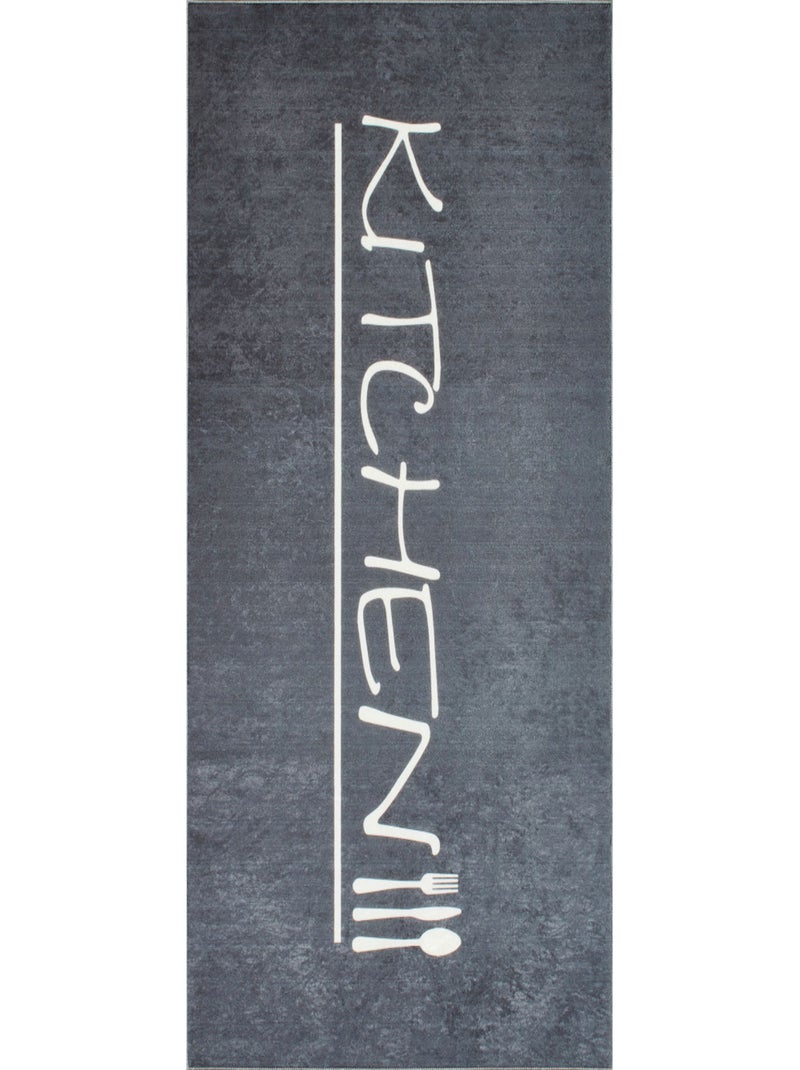 Tapis cuisine lavable anthracite Gris - Kiabi