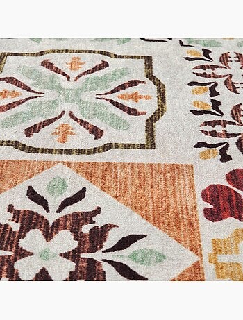 Tapis cuisine ou salle de bain motif géométrique, texture kilim, lyn11 c, design original