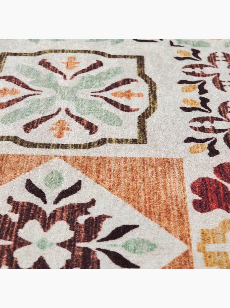 Tapis cuisine ou salle de bain motif géométrique, texture kilim, lyn11 c, design original Beige - Kiabi