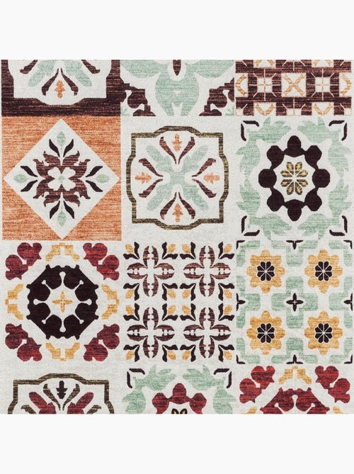 Tapis cuisine ou salle de bain motif géométrique, texture kilim, lyn11 c, design original - Kiabi