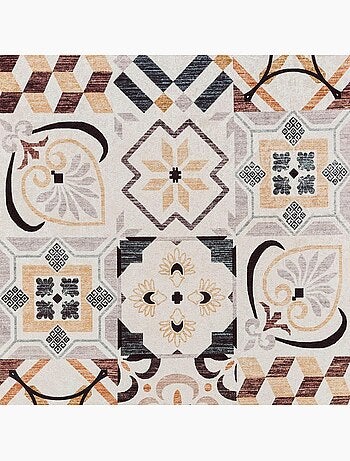 Tapis cuisine ou salle de bain motif géométrique, texture kilim, lyn11 c, design original