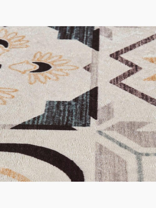Tapis cuisine ou salle de bain motif géométrique, texture kilim, lyn11 c, design original - Kiabi