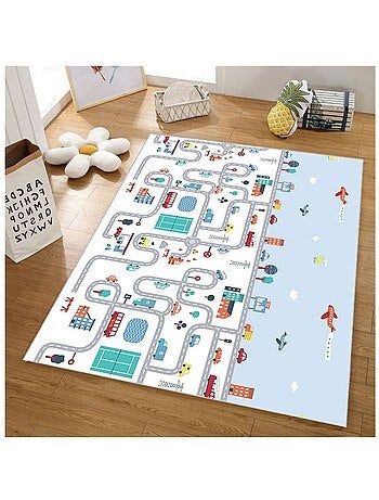 Tapis d eveil mousse xpe 180x150cm epais 2cm pliable double face zigzag