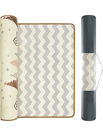 Tapis d eveil mousse xpe 180x150cm epais 2cm pliable foret zigzag moby-system