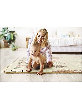 Tapis d eveil mousse xpe 180x150cm epais 2cm pliable foret zigzag moby-system