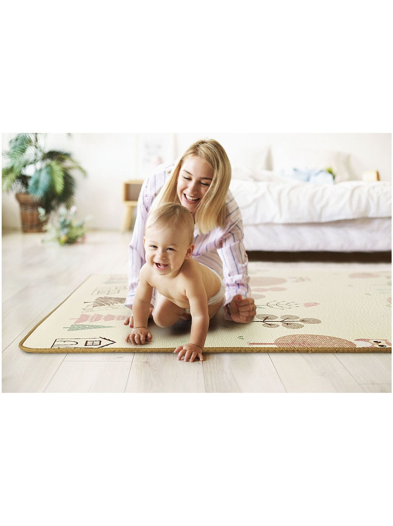 Tapis d eveil mousse xpe 180x150cm epais 2cm pliable foret zigzag moby-system N/A - Kiabi