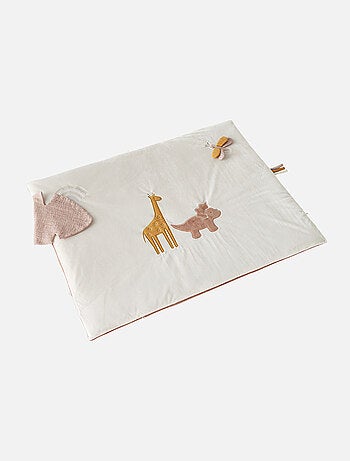 Tapis d'activités Popsie en mousseline, écru/rose poudré Noukie's