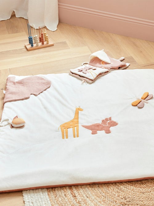 Tapis d'activités Popsie en mousseline, écru/rose poudré Noukie's - Kiabi